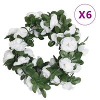 vidaXL Girlanda iz umetnega cvetja 6 kosov pomladno bela 250 cm