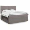 vidaXL Box spring postelja z vzmetnico taupe 180x200 cm blago