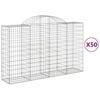vidaXL Obokane gabion ko&scaron;are 50 kosa 200x50x120/140cm pocinkano železo