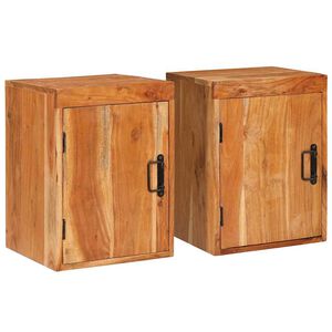vidaXL Nočna omarica 2 kos Rjava 35 x 33 x 48 cm Trden les akacije