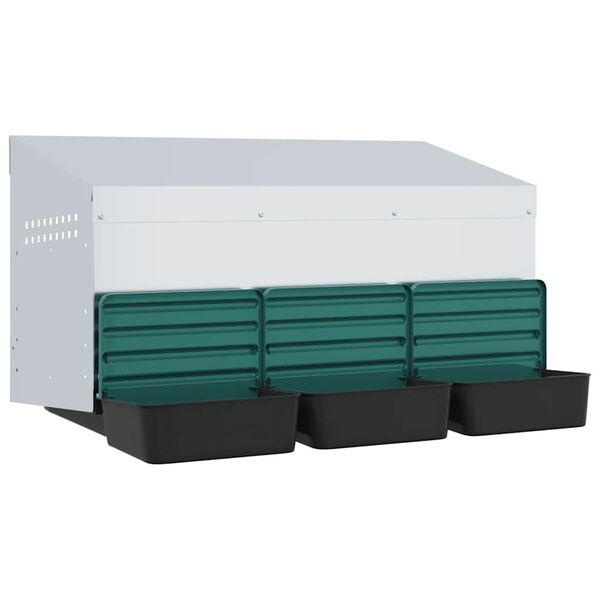 vidaXL Gnezdi&scaron;če za pi&scaron;čance s 3 predelki, stensko, pocinkano jeklo