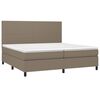 vidaXL Box spring postelja z vzmetnico taupe 200x200 cm blago