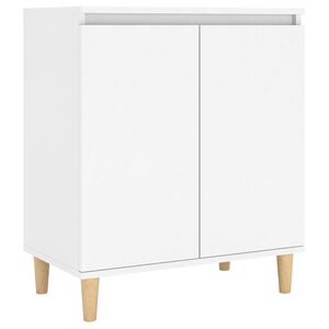 vidaXL Komoda z lesenimi nogami bela 60x35x70 cm iverna plo&scaron;ča