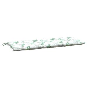 vidaXL Blazina za vrtno klop vzorec listov 120x50x7 cm blago