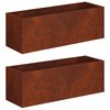 vidaXL Vrtni lonček 2 kos Rjav 40 x 20 x 20 cm Vremensko odporno jeklo