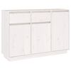 vidaXL Komoda bela 110x34x75 cm trdna borovina