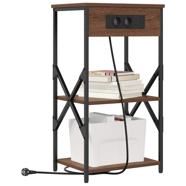 vidaXL Nočna omarica Rjav hrast 41 x 31 x 76 cm Konstruiran les