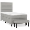 vidaXL Box spring postelja z vzmetnico svetlo siva 90x190 cm blago