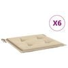 vidaXL Blazine za vrtne stole 6 kosov bež 50x50x4 cm oxford tkanina