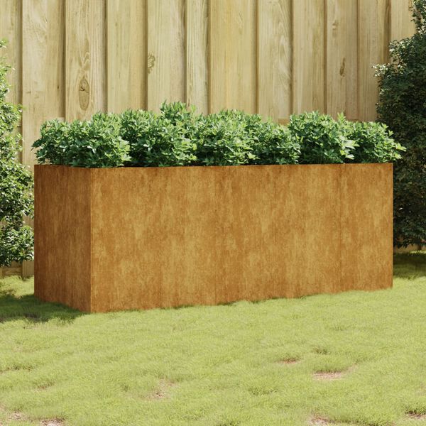vidaXL Vrtna visoka greda 200x80x80 cm corten jeklo