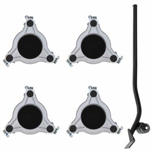 vidaXL Pohi&scaron;tveni valjčki 4 kosi z dvigalom 19 x 17,5 x 6 cm jeklo 1000 kg