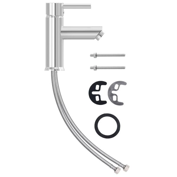 vidaXL Kopalni&scaron;ka armatura za umivalnik krom 130x176 mm