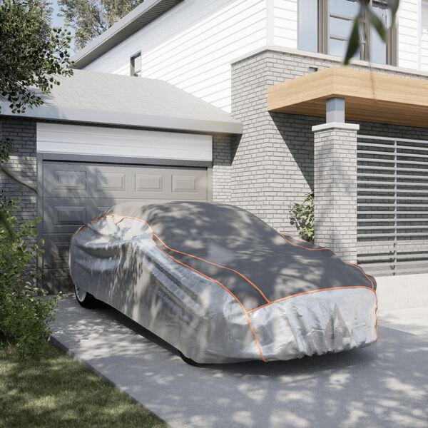 vidaXL Avto prevleka za limuzino za&scaron;čita pred točo L siva in srebrna