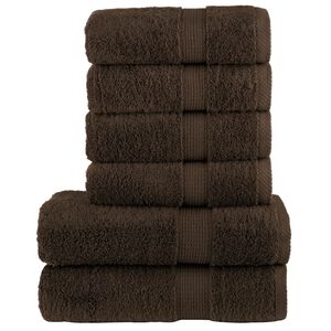 vidaXL Komplet brisač iz bombaža 6-delni SOLUND rjava 600 gsm