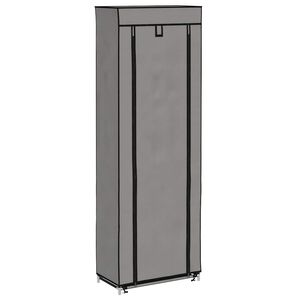 vidaXL Omarica za čevlje s pokrivalom siva 57x29x162 cm blago