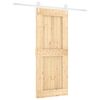 vidaXL Drsna vrata Naravna in bela 85 x 210 cm Masiven borov les