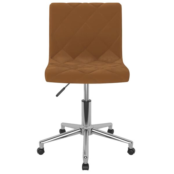 vidaXL Vrtljiv jedilni stol 2 kosa rjav žamet