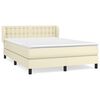 vidaXL Box spring postelja z vzmetnico krem 140x200 cm umetno usnje