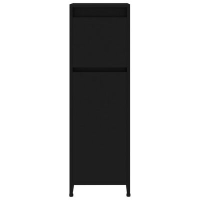 vidaXL Kopalniška omarica črna 30x30x95 cm iverna plošča