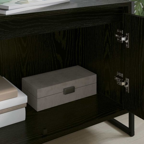 vidaXL TV omarica Črna Orehovina 140 x 36 x 49.5 cm Konstruiran les