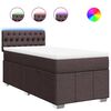 vidaXL Box spring postelja z vzmetnico temno rjava 90x200 cm blago