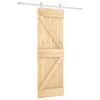 vidaXL Drsna vrata Naravna in bela 70 x 210 cm Masiven borov les