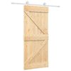 vidaXL Drsna vrata 90 x 210 cm Trdna borovina Naravna in bela