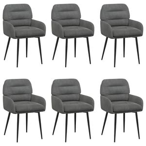 vidaXL Jedilni stoli 6 kos Žamet Temno siva 59 x 59,5 x 90 cm