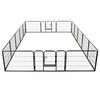 vidaXL Ograda za pse s 16 jeklenimi paneli 60x80 cm črne barve