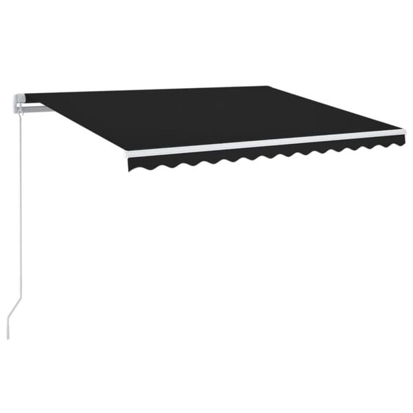 vidaXL Ročno zložljiva tenda LED 350x250 cm antracitna