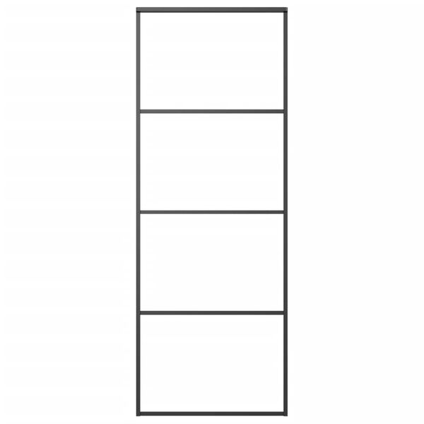 vidaXL Drsna vrata iz aluminija in ESG stekla 76x205 cm črna