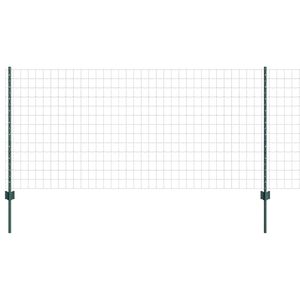 vidaXL Evropska ograja z drogom 10 x 1 m Jeklo s PVC premazom Zelena
