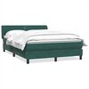 vidaXL Box spring postelja z vzmetnico temno zelena 140x210 cm žamet