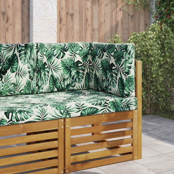 vidaXL Zunanja blazina za kavč 3 pcs Vzorec lista Poliester