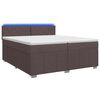 vidaXL Postelja boxspring z vzmetnico Temno rjava 200 x 200 cm Blago