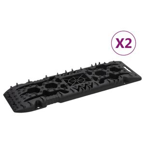 vidaXL Plo&scaron;ča za bolj&scaron;i oprijem 2 kosa črne barve 107x31x7 cm najlon