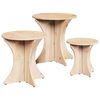 vidaXL Klubska miza 3 kos Naravna 46 x 46 x 47 cm