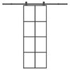 vidaXL Drsna vrata z opremo 76x205 cm ESG steklo in aluminij