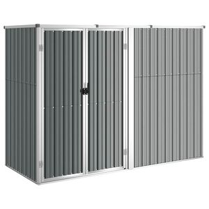 vidaXL Vrtna lopa za orodje siva 225x89x161 cm pocinkano jeklo
