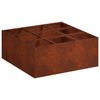 vidaXL Vrtni lonček Rjav 100 x 100 x 40 cm Vremensko odporno jeklo