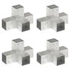vidaXL Spojniki za stebre 4 kosi X oblike pocinkana kovina 81x81 mm