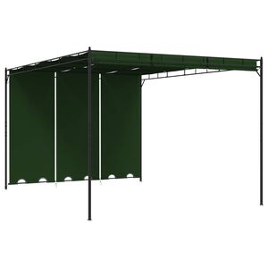 vidaXL Paviljon 4 x 3 x 2,3 m Zelena Poliester in jeklo