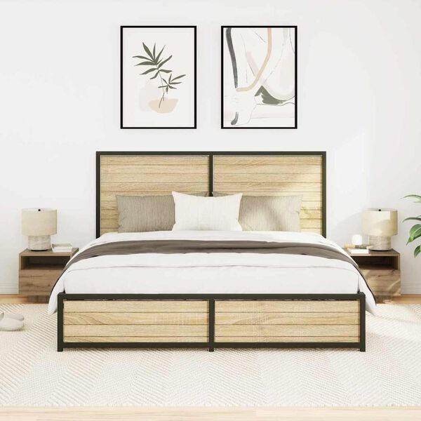 vidaXL Nočna omarica s predalom 2 pcs Umetni hrast 40 x 39 x 37 cm