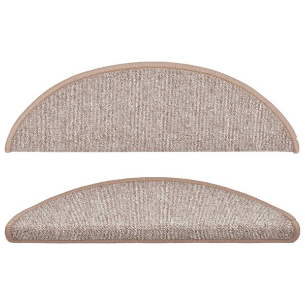 vidaXL Stopni&scaron;čne preproge 15 kosov 56x17x3 cm svetlo rjave polkrožne