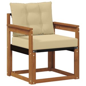 vidaXL Zunanji kavč Masivno akacijevo les in Textilene Naravna