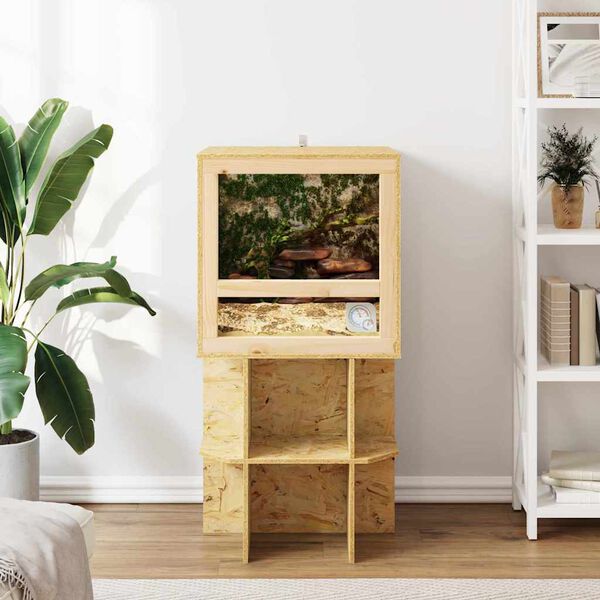 vidaXL Terarij Rjava 50 x 50 x 50 cm OSB