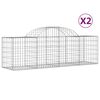 vidaXL Obokana gabionska ko&scaron;ara 2 kosa 200x50x60/80cm pocinkano železo