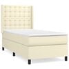 vidaXL Box spring postelja z vzmetnico krem 90x200 cm umetno usnje
