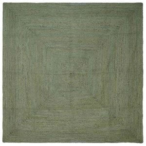 vidaXL Preproge za povr&scaron;ine Kvadrat Olivno zelena 300 x 300 cm Juta