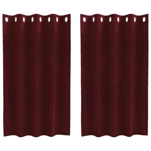 vidaXL Zatemnitvene zavese 2 pcs Vinorodna rdeča 140 x 140 cm Žamet